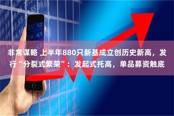 非常谋略 上半年880只新基成立创历史新高,发行“分裂式繁荣”:发起式托高,单品募资触底