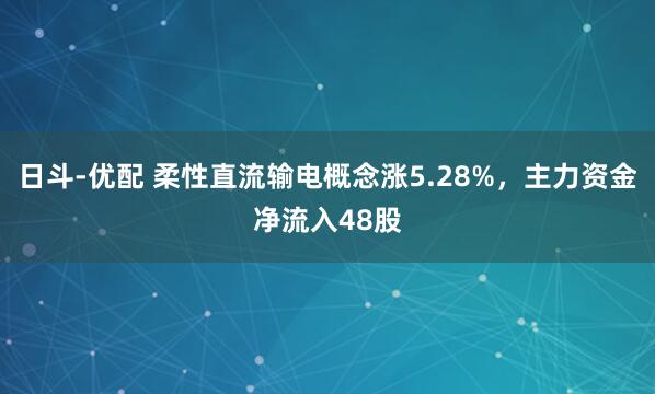 日斗-优配 柔性直流输电概念涨5.28%，主力资金净流入48股